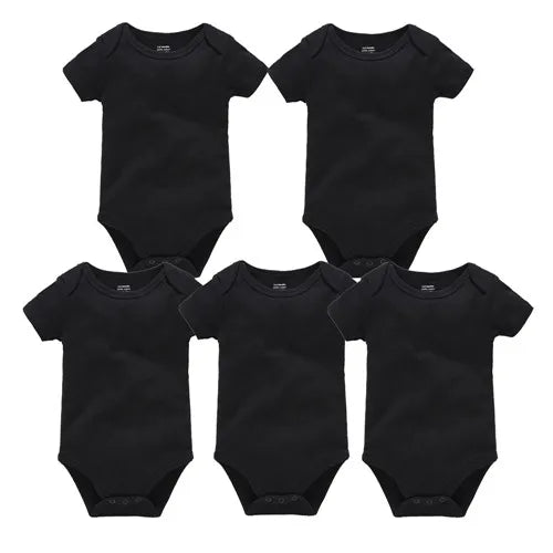 Kavkas 3PCS 5PCS Baby Boys Girls Clothes Solid White Short Sleeve Cotton Baby Bodysuits body bebe 0-24 months Newborn Jumpsuit