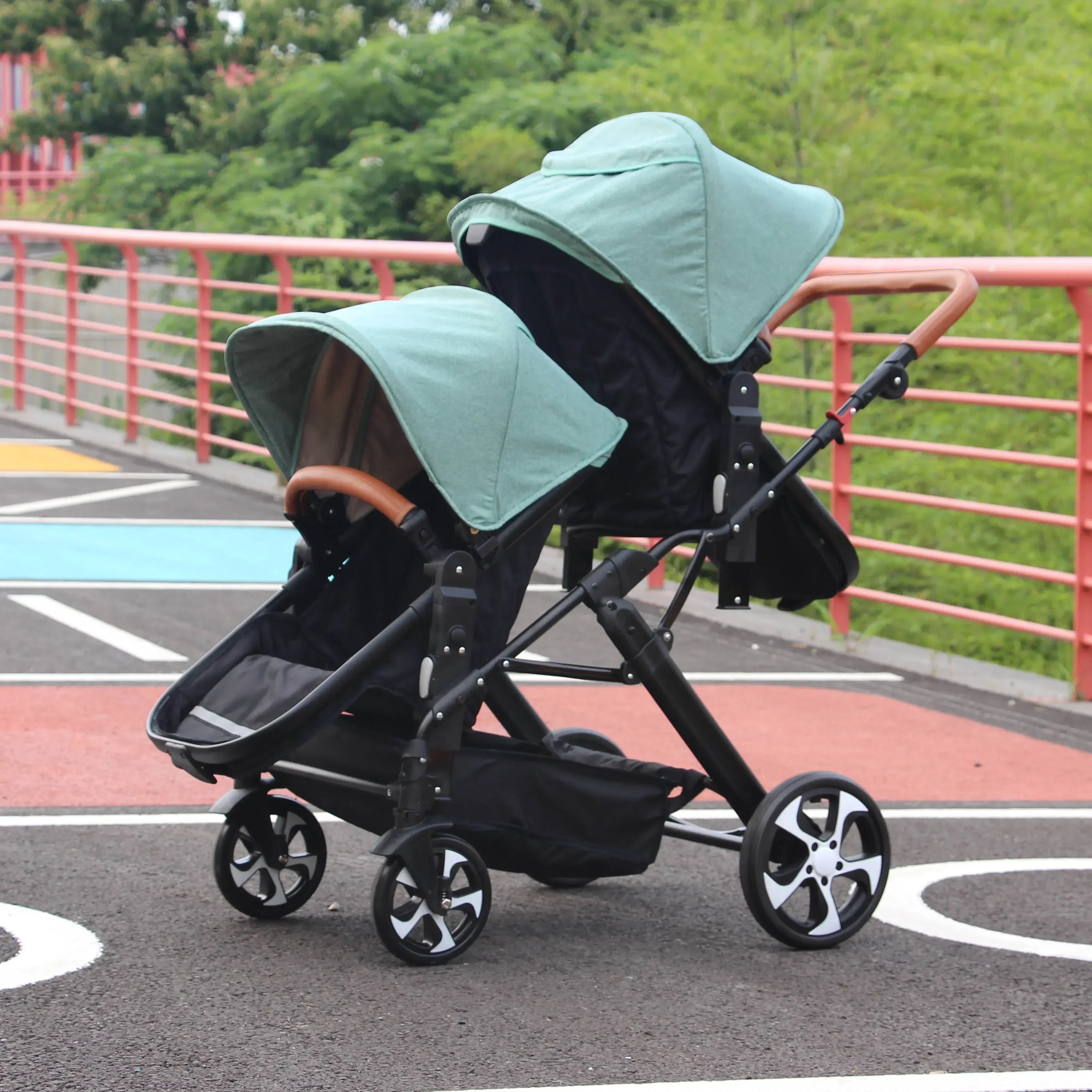 3in1 Twins Baby Stroller with car seat for two kid baby carriage Foldable High landscape shock-absorbing baby stroller