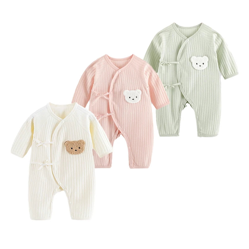 Cartoon Bear Baby Romper Spring Autumn Long Sleeved Clothes Soft Pure Cotton Newborn Bodysuit Infant Jumpsuit One Piece Outfits