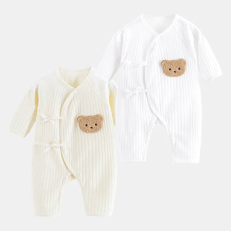 Cartoon Bear Baby Romper Spring Autumn Long Sleeved Clothes Soft Pure Cotton Newborn Bodysuit Infant Jumpsuit One Piece Outfits