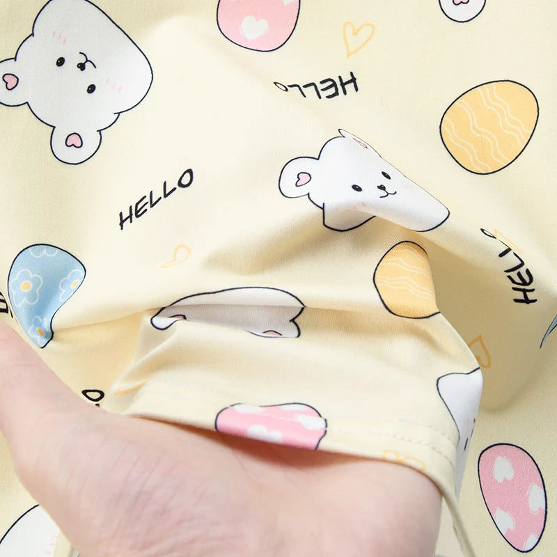 2-piece Summer Children's Comfortable And Versatile Cute Short sleeved Shorts Set For Boys And Girls Casual Home And Outdoor Set