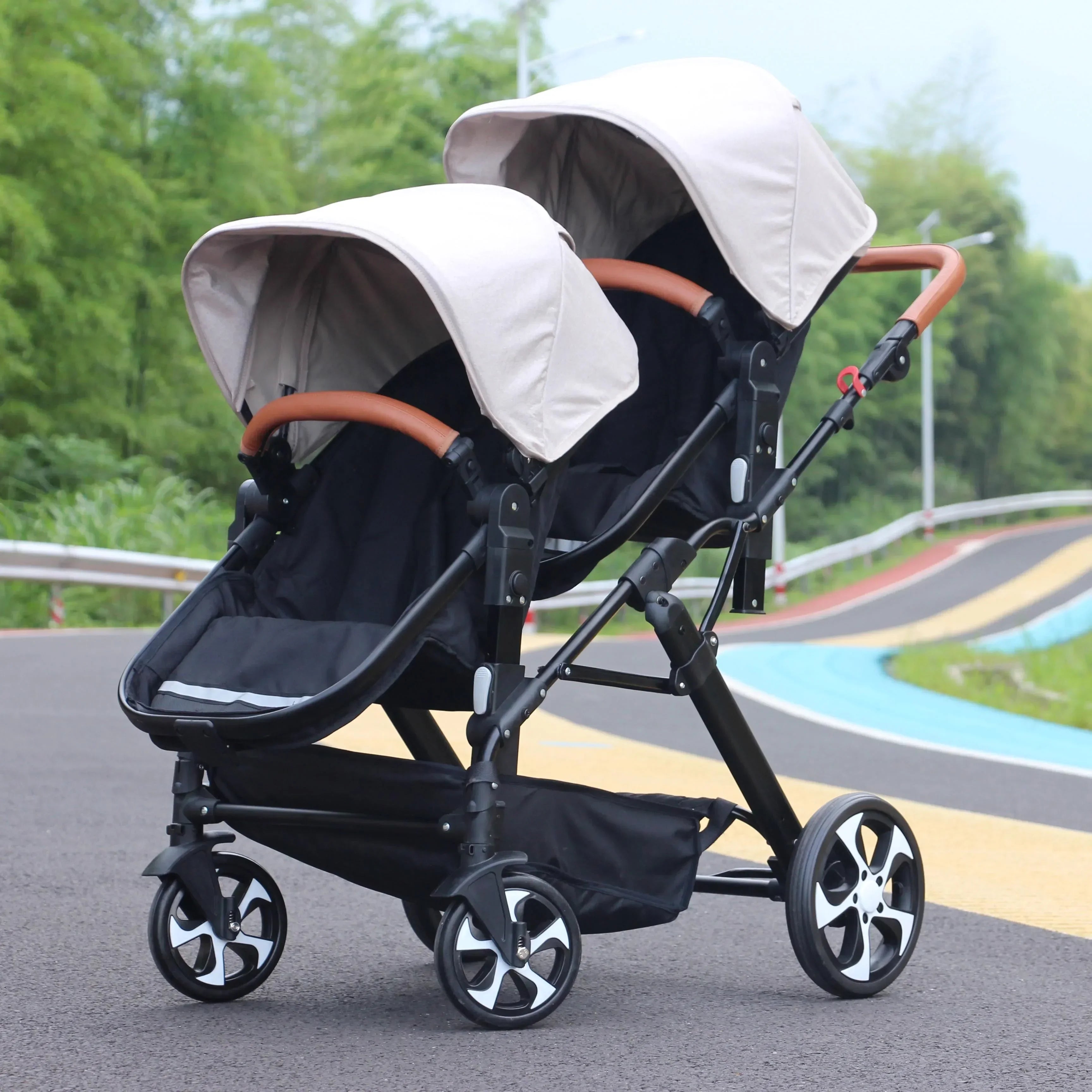 3in1 Twins Baby Stroller with car seat for two kid baby carriage Foldable High landscape shock-absorbing baby stroller