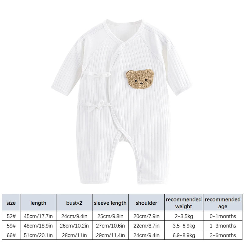 Cartoon Bear Baby Romper Spring Autumn Long Sleeved Clothes Soft Pure Cotton Newborn Bodysuit Infant Jumpsuit One Piece Outfits