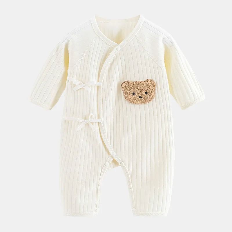 Cartoon Bear Baby Romper Spring Autumn Long Sleeved Clothes Soft Pure Cotton Newborn Bodysuit Infant Jumpsuit One Piece Outfits