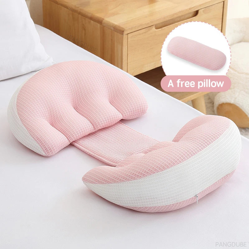 PANGDUBE Pregnancy Pillow with 1pc Free An Auxiliary Pillow Cotton Waist Support Pillow for Pregnant Women Sleeping Body Pillow