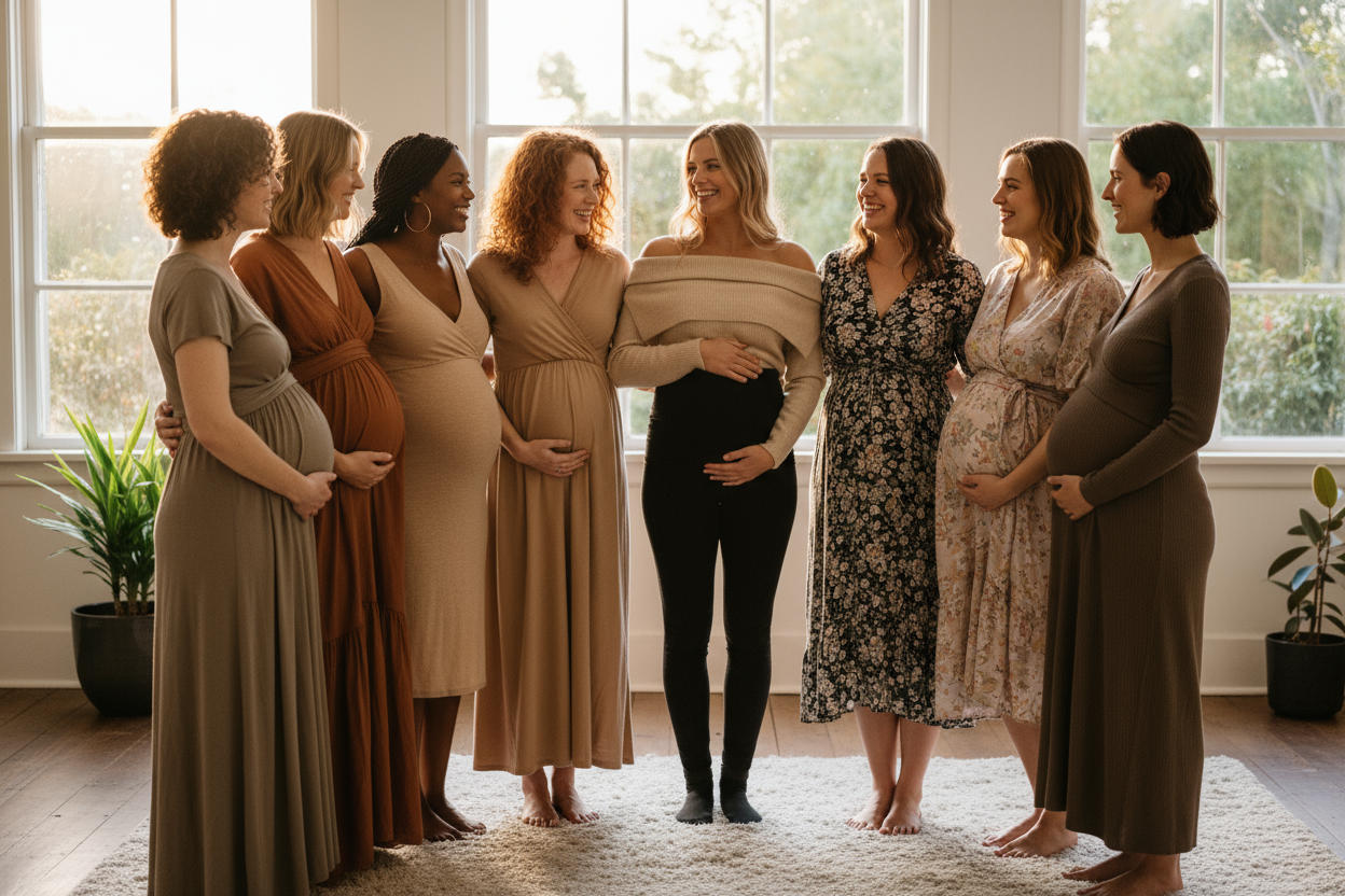 Pregnant wimen standing together